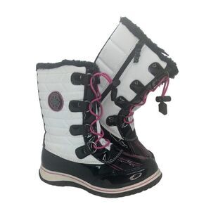 Totes Mackenzie Girls Pre-owned Black & White Weatherproof Winter Boots - sz. 1